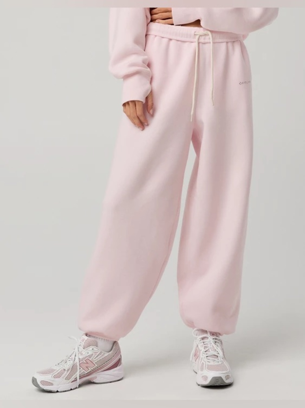 OFFLINE By Aerie Cloud Fleece Baggy Jogger pink petal